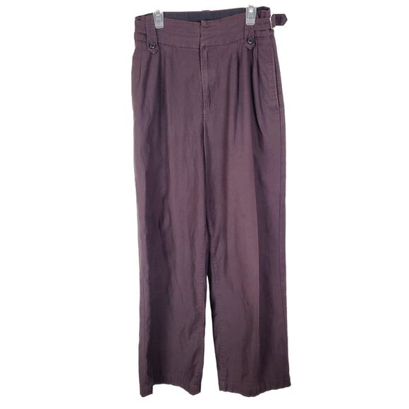 Moussy Brown High Rise Belted Wide Leg Pants Size 2 Old Money Quiet Luxury - Picture 1 of 13